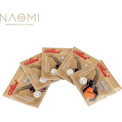 NAOMI 5 SETS Alice AM04 Mandolin Strings Plated Steel & Coated Copper Wound Strings Guitar Family Instruments
