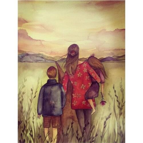 Diamond Embroidery Sale 5D Diamond Painting,Mother and son daughter,Cross Stitch Square Full Mosaic Needlework Home Decoration