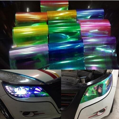 By DHL or Fedex 50pcs 60cm x30cm/pcs Shiny Chameleon Car Styling headlights Taillights Translucent film Univeresal