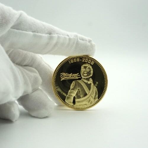 Decoration Crafts Gold Plated music star Michael Jackson Commemorative Coins Art Collection Souvenir Coin
