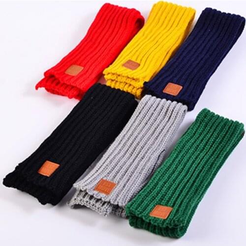 Q Baby Scarves Neckerchief Solid Color Knitting Wool Neck Warmer New Winter Scarf For Kids Soft Knitted Boys Girls Winter Scarf