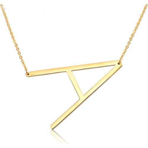 Elegant 26 Letter Necklaces Pendants alphabet 3 Color Stainless Steel Choker Initial Necklace Women Girl Jewelry chain
