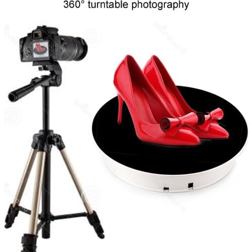 UNTCENT 30cm stylish black velvet top electric rotating display turntable, maximum load 5kg for jewelry party cake display stand