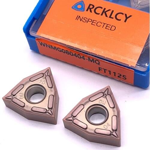 10pcs RCKLCY WNMG080404 MQ FT1125 CNC External blade lathe tools original carbide tool metal External Turning tool