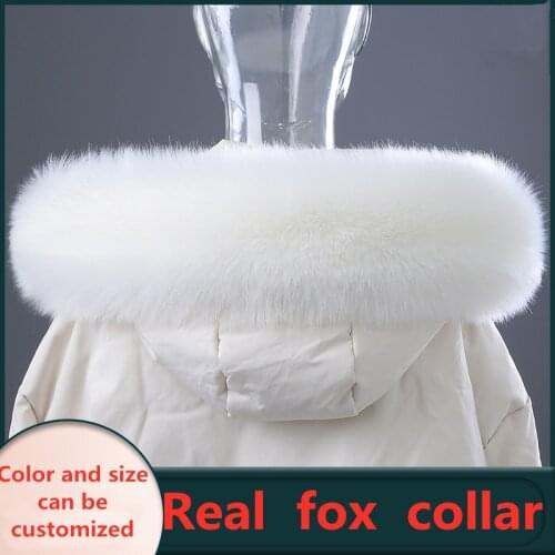 JKP 100% Real Fox Fur Collar For Hood Real Fox Fur Hood Trim Scarf Big Fur Collar Fox Fur Collar Trim Custom Made