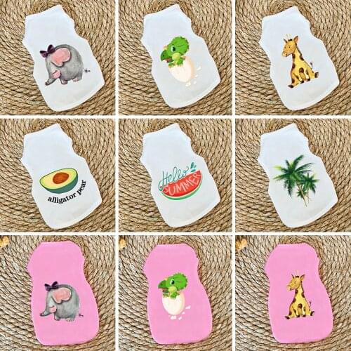 Summer Pet Cat Clothes Cartoon Cat Vest Dog TShirts Pet Costume Thin Clothing For Small Dogs Chihuahua Cute Puppy Vest for Kitty