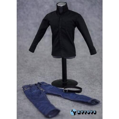 Best Sell 1/6th Fashion Casual Black Coat Shirt Pants No Body No Shoes Suit For Usual 12 inch Doll Figures Collection