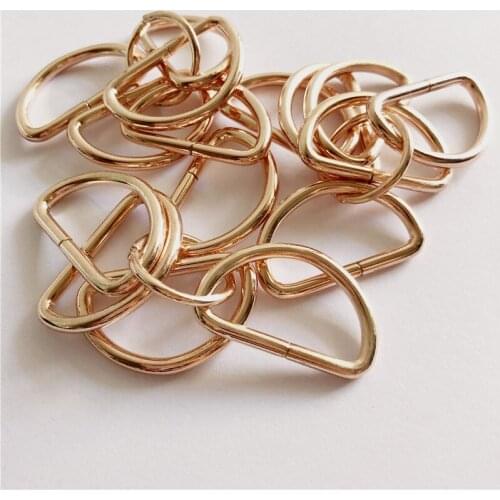 Metal Dee Rings NonWelded D ring Rose Gold Non-Welded Buckle Webbing Strapping Bags DIY Garment Accessories 20PCS/30PCS