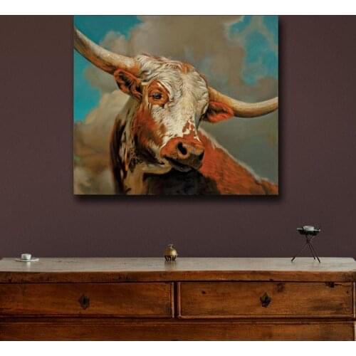 Fashion Wall Art Bull Painting For Living Room Home Decoration Oil Painting On Canvas Wall Painting NO Frame