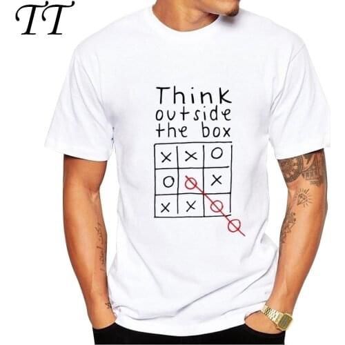 Think Out Side Cool The Box Men Male Letter Quote Modal Short Sleeve O Neck T shirt Funny Customized Top tees gt160