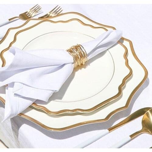 Multi Size Nordic Phnom Penh White Sun Flower Ceramic Plate Set Restaurant Wedding Household Bone China Western Steak Salad Dish