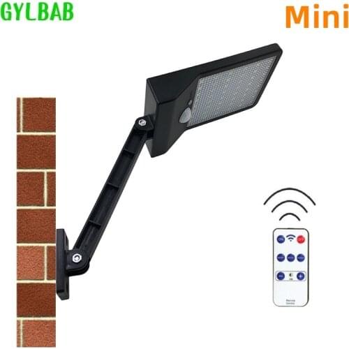 Gylbab mini 800lm Led Solar wall Light led wall light remote bulb Garden Wall 48 leds