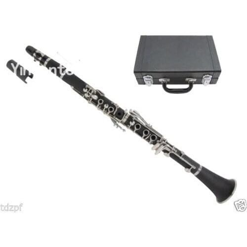 New Professional CLARINET Ebonite Wood Nickel Plated Key Bb Key 17 key Case #6