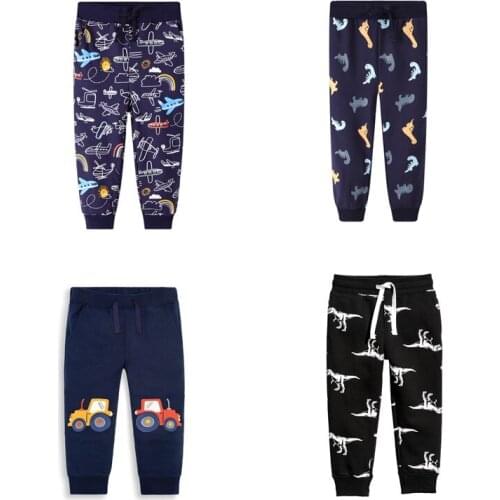 Autumn Baby Boys Pants Kids Clothes Cartoon Dinosaur Car Print Toddler Girl Pants 2-7Y Baby Boys Sport Pants Children Trousers