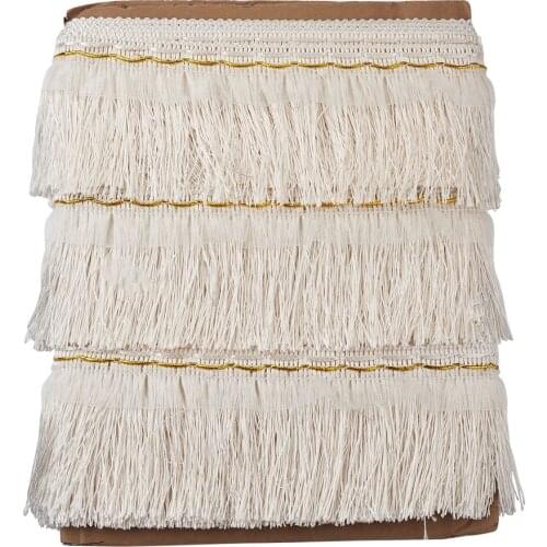 Polyester Long Tassel Fringe Trim Lace Ribbon for Sewing Trimming Clothes Accessories Curtain Decoration DIY Crafts 12meter/card