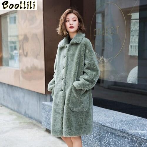 Boollili Autumn Winter Coat Women Clothes 2020 Sheep Shearing Real Fur Coat 100% Wool Jacket Women Korean Fashion Fur Tops