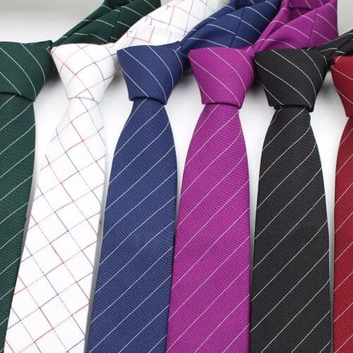 Striped Soft Mens Fashion Cotton Polyester Necktie Skinny Tie Men business Small Ties Designer Cravat