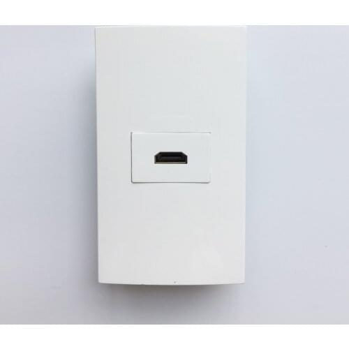 Rectangle Wall Outlet HDMI Home Socket Directly Connector White Color Faceplate For Projector DVD Computer