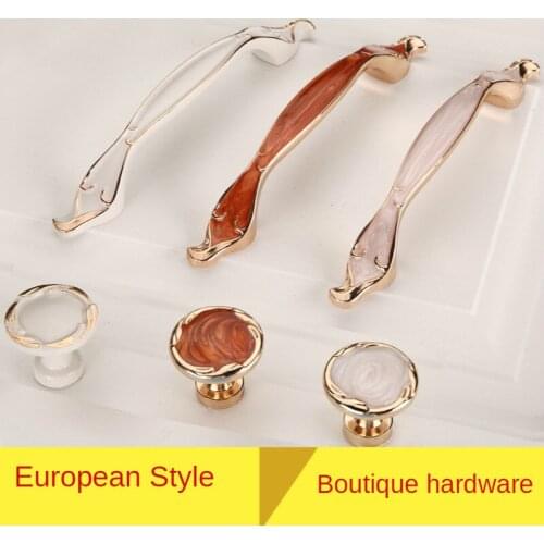 Zinc Alloy Ivory White Furniture Handle European Style Kitchen Cabinet Handle Modern Wardrobe Drawer Knob Home Improvement