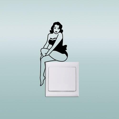 KG-275 Sexy Pin Up Girl Light Switch Sticker Creative Vinyl Wall Stickers Home Decor Home Wallpaper