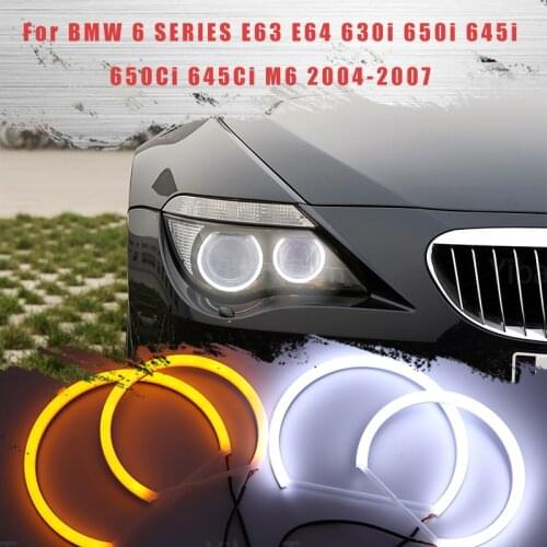 LED SMD Cotton Light Switchback Angel Eye Halo Ring DRL Kit for BMW 6 SERIES E63 E64 630i 650i 645i 650Ci 645Ci M6 2004-2007