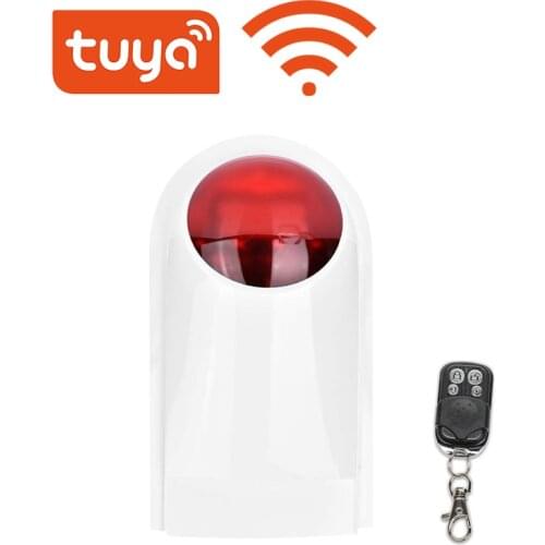 Tuya WiFi Outdoor waterproof Alarm Siren Sensor 130DB Sound Wireless Smart Life Home Security Systems Alexa Google IFTTT