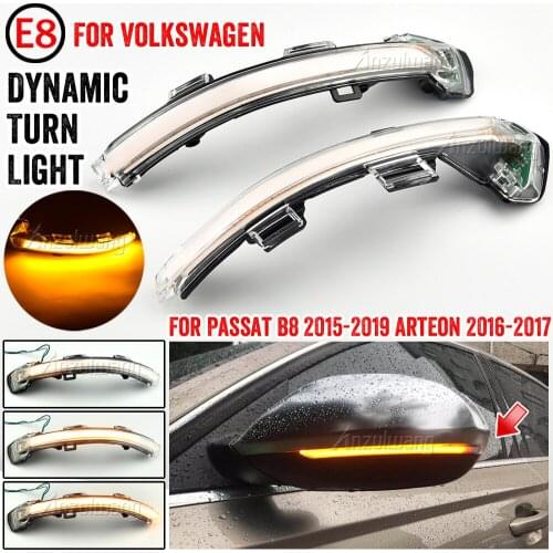 For VW Passat B8 GT 2015-2018 Arteon 2019 Car Side Wing Rearview Mirror Blinker Indicator LED Dynamic Turn Signal Light