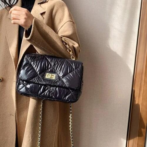 Female Fluffy Bag Chain Single-shoulder Popular Soft Bag Bessenger Bag Shoulder Winter Leather Crossbody Purses