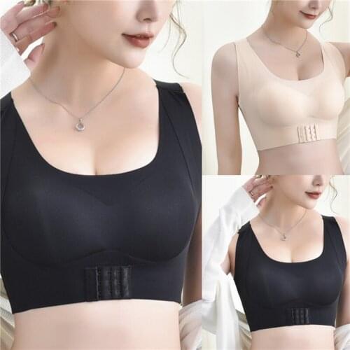Women Bra Posture Corrector Bralette Front Closure Bras Fitness Vest Push Up Bra Female Brassiere Underwear Cross Back Tank Tops