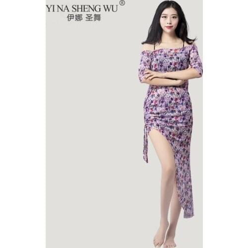 Belly Dance Female Sexy Top Practice Clothes Suit Oriental Dancing Long Skirt Dress Profession Competition Performance Clothing