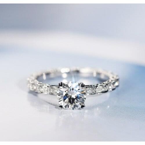 Silver 925 sterling Ring for Women Anillo Diamond Engagement Wedding Ring Band Women Wedding Diamond 925 silver Ring for Jewelry