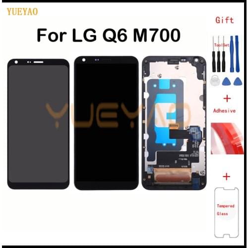 LCD For LG Q6 M700 LCD Display Touch Screen Digitizer Assembly with Frame 2160x1080 5.5 inch LCD For LG Q6 Without Frame