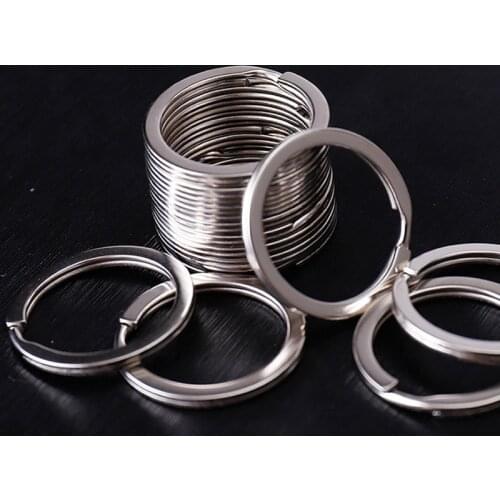 10Pcs Keyring Split Ring 30mm Keychain Accessories Connectors Jewelry Making Circle Keyrings Findings Fit DIY Keychain Wholesale