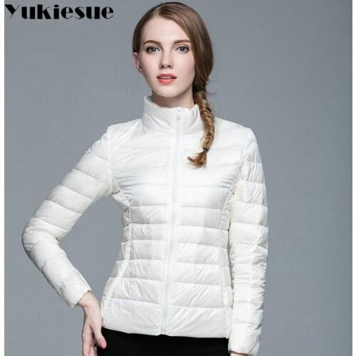 2017 Ladies Winter Warm Coat Women Light 90% White Duck Down Jackets Womens Parka candy color Female Jackets Plus size