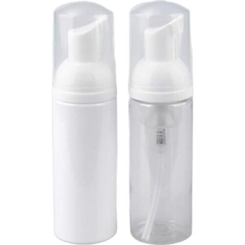 50pcs/lot 50ml. 1.7oz.Foaming Soap Dispenser Bottle White Clear Small Mini Travel Size Empty Foam Pump Bottle Dispenser
