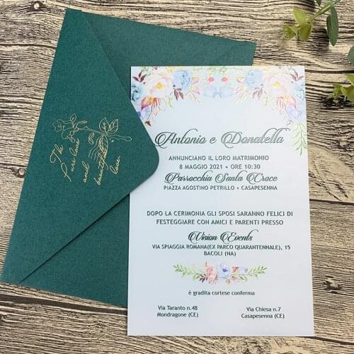 50Pcs Personalized Acrylic Invitation With Envelope Printing Custom Thank You Card For Wedding Birthday Business Baptism 12 * 18