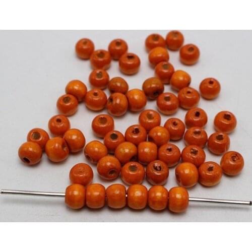 500 Orange 8mm Round Wood Beads~Wooden Spacer Beads Jewelry Making