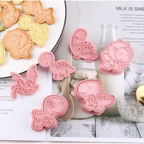 6PCS 3D Dinosaur Biscuit Mold For Cakes Cookies Rice balls Biscuit Cutter Baking Tool Baking Mould Pastry and Bakery Accessories