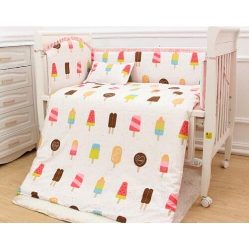 9PCS baby crib bedding set Bed Linen Baby Cartoon baby set ropa de cama bumper,4bumper/sheet/pillow/duvet