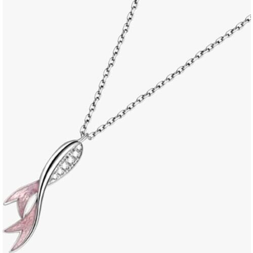 925 Sterling Silver Pin New Luxury Niche Design Clavicle Original Design Drop Glue Fishtail Pendant Couple Gift