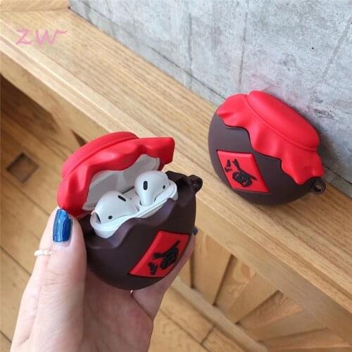 For airpods case, 3d creative funny chinese wine bottle case for airpods 1/2 case headphone cover for airpods pro case