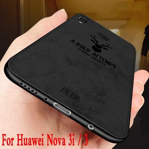 For Huawei Nova 3i cover Cloth pattern Nova3 case back silicone soft shockproof business capa on HUAWEI nova 3 Nova3i cover case