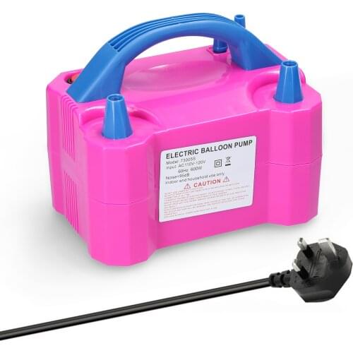 73005S 600W Electric Balloon Pump Inflator Dual Nozzle Continuous Push-on Mode Balloon Inflating Tool for Birthday Party Wedding