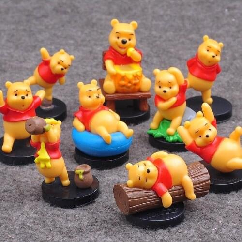 Disney Figurine Winnie the Pooh figure 3-4cm 9pcs/set Action Figure Posture Anime Decoration collectible dolls for children gift