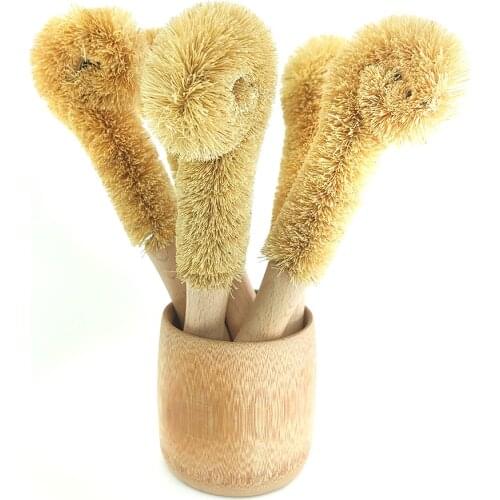 Coconut fiber Brown Brush Kitchen Cleaning Brush Natural Coir Brush hemp fiber non-stick skillet brush dish washing cup pot