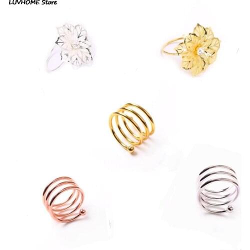 1PC Creative Metal Hollow Napkin Ring Button Ring Napkin Western Buckle Napkin Ring Table Decoration Napkin Ring Buckle