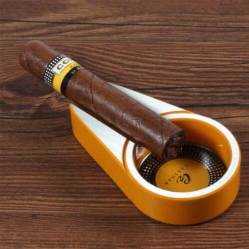 Alloy Metal Cigar Ashtray Pocket Travel Outdoor Ashtray Home Portable Car Ash Tray 1 Holder Cigar Gadgets