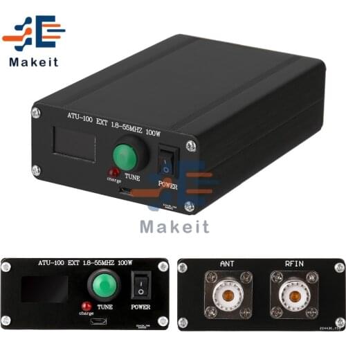 Mini 0.96 Inch ATU100 Automatic Antenna Tuner 100W 1.8-50 MHz ATU-100 OLED Display N7DDC 7x7 Firmware Programmed with Shell