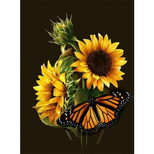 Flower Sunflower DIY 11CT Embroidery Cross Stitch Kits Needlework Craft Set Cotton Thread Printed Canvas Home Dropshipping