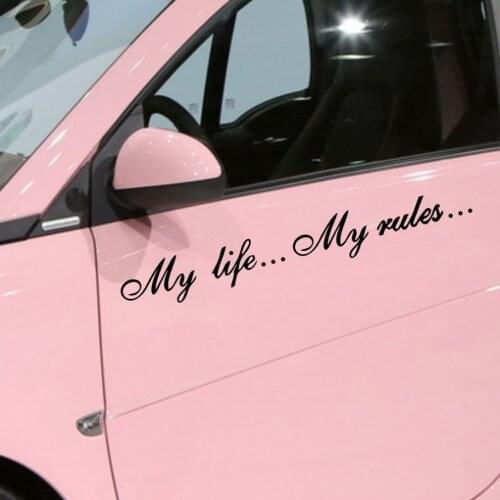 Wallner 60*8.5cm Quote Decal My life...My rules... Funny Vinyl Car Stickers and Frase Decals Auto Motorcycle Sticker